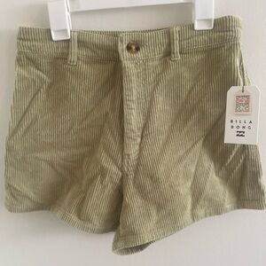 Billabong Olive Corduroy Women Shorts